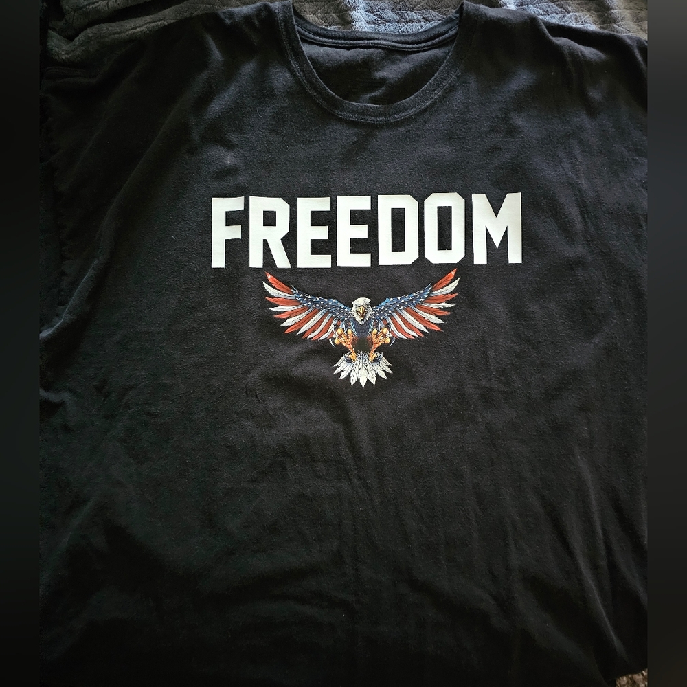 Bald Eagle & Patriotic American Flag "4th Of July" FREEDOM T-Shirt Mens 5xl - Picture 2 of 3